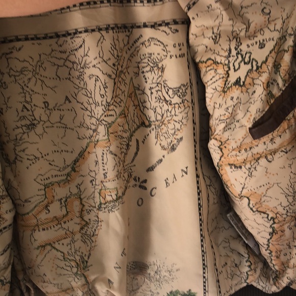Vintage Genuine Leather Jacket with Map Lining - Global Identity - Small/Medium - Picture 3 of 5
